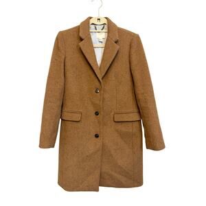 J.Crew Wool Overcoat Sz 2 Brown Business Old Money Workwear Preppy Career Office